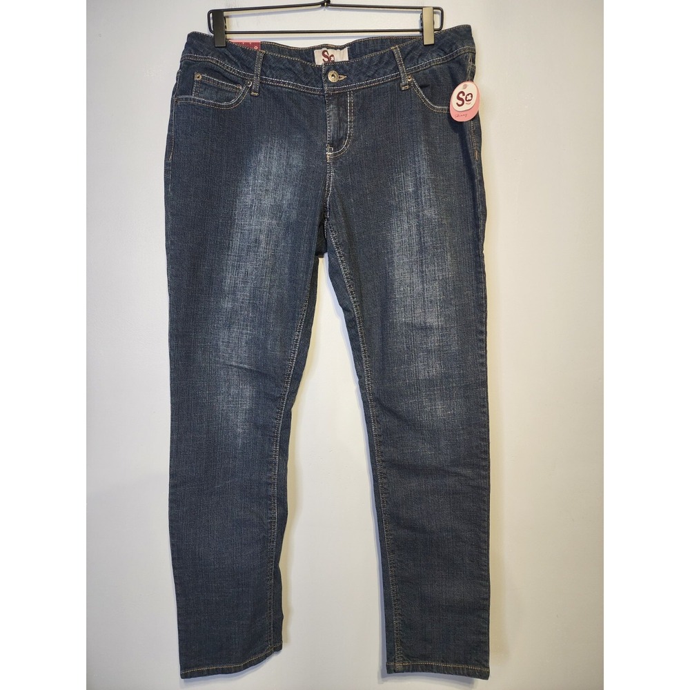 So Beta Skinny Jeans Womens Size 15 Average Straight Leg Cotton Blend Blue Denim